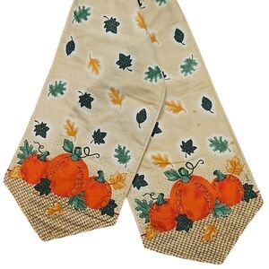 70" Fall Pumpkin Cotton Table Runner